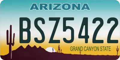 AZ license plate BSZ5422