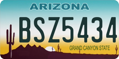 AZ license plate BSZ5434