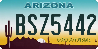 AZ license plate BSZ5442