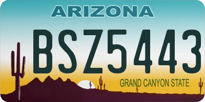 AZ license plate BSZ5443