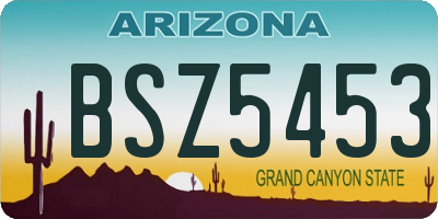 AZ license plate BSZ5453