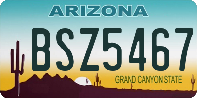 AZ license plate BSZ5467