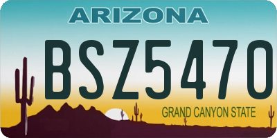 AZ license plate BSZ5470