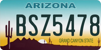 AZ license plate BSZ5478