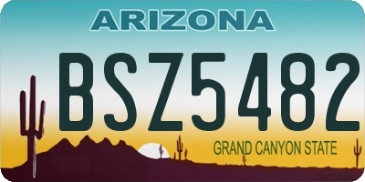 AZ license plate BSZ5482