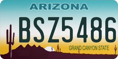 AZ license plate BSZ5486