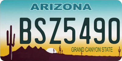 AZ license plate BSZ5490