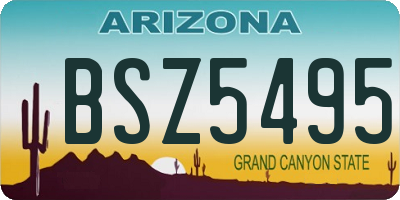 AZ license plate BSZ5495