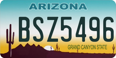 AZ license plate BSZ5496