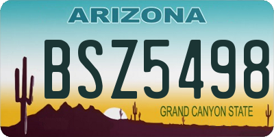 AZ license plate BSZ5498