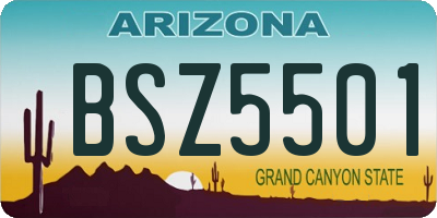 AZ license plate BSZ5501