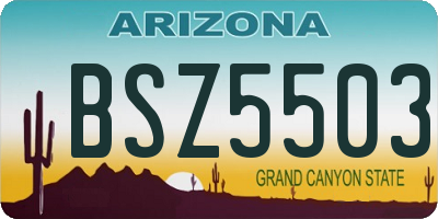 AZ license plate BSZ5503