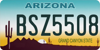 AZ license plate BSZ5508