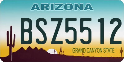 AZ license plate BSZ5512