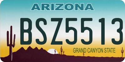 AZ license plate BSZ5513