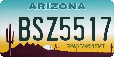 AZ license plate BSZ5517