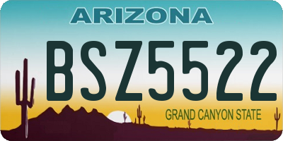 AZ license plate BSZ5522