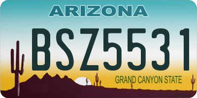 AZ license plate BSZ5531