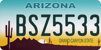 AZ license plate BSZ5533