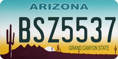 AZ license plate BSZ5537