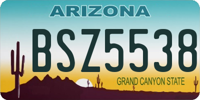 AZ license plate BSZ5538