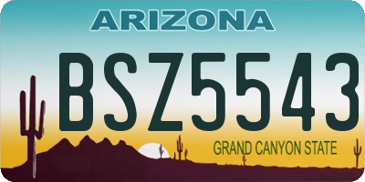 AZ license plate BSZ5543