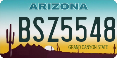 AZ license plate BSZ5548