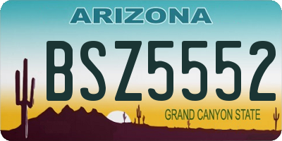 AZ license plate BSZ5552