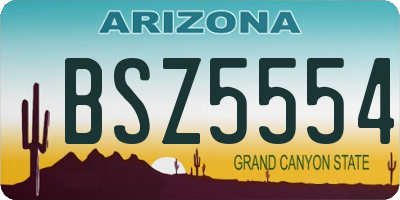 AZ license plate BSZ5554