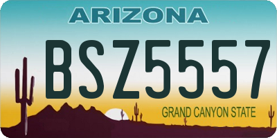 AZ license plate BSZ5557