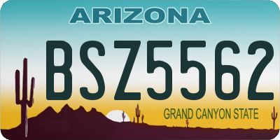 AZ license plate BSZ5562