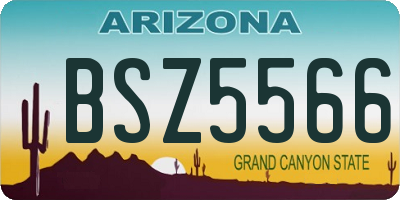 AZ license plate BSZ5566