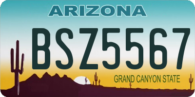 AZ license plate BSZ5567