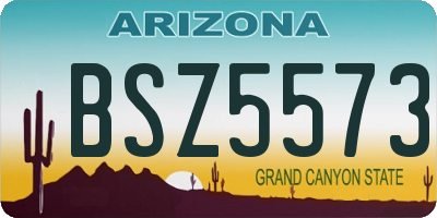 AZ license plate BSZ5573