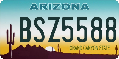 AZ license plate BSZ5588