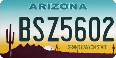 AZ license plate BSZ5602