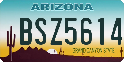 AZ license plate BSZ5614