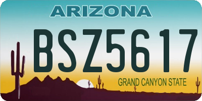 AZ license plate BSZ5617