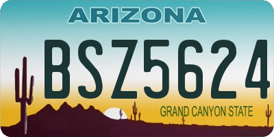 AZ license plate BSZ5624