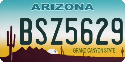 AZ license plate BSZ5629