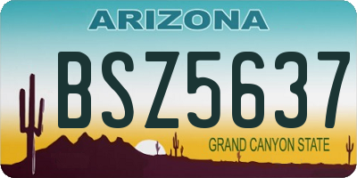 AZ license plate BSZ5637