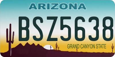 AZ license plate BSZ5638