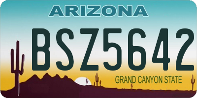 AZ license plate BSZ5642