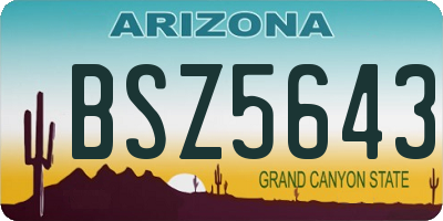 AZ license plate BSZ5643