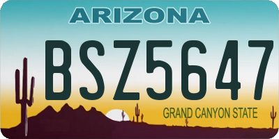 AZ license plate BSZ5647