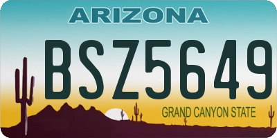 AZ license plate BSZ5649