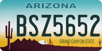 AZ license plate BSZ5652