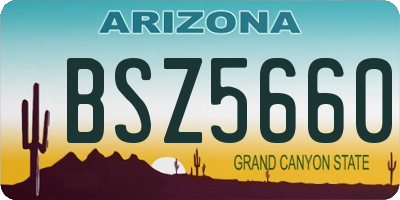 AZ license plate BSZ5660