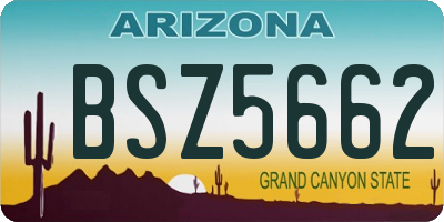 AZ license plate BSZ5662