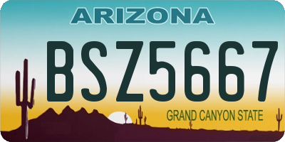 AZ license plate BSZ5667